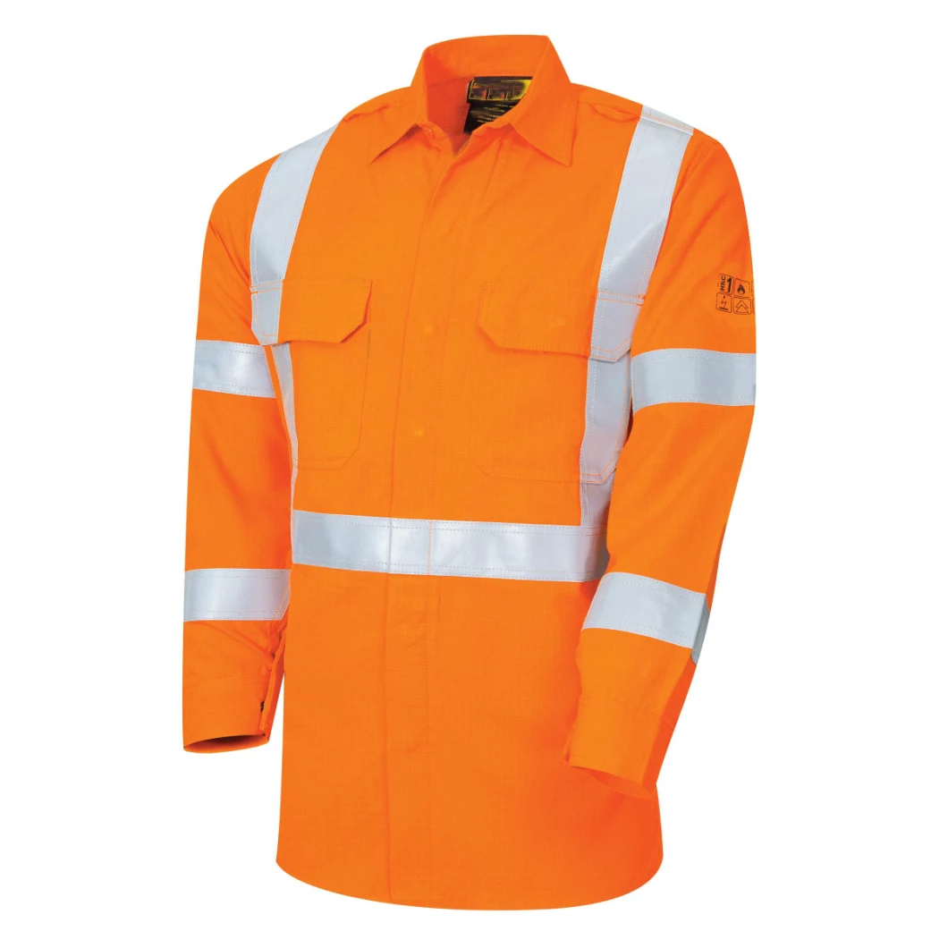 Softshell Customized Workwear Arc-Flash Protection Anti-Acid Meltproof Uniform Waterproof Oil Resistance Antistatic Permanent Fr Hi Vis Safety Jacket